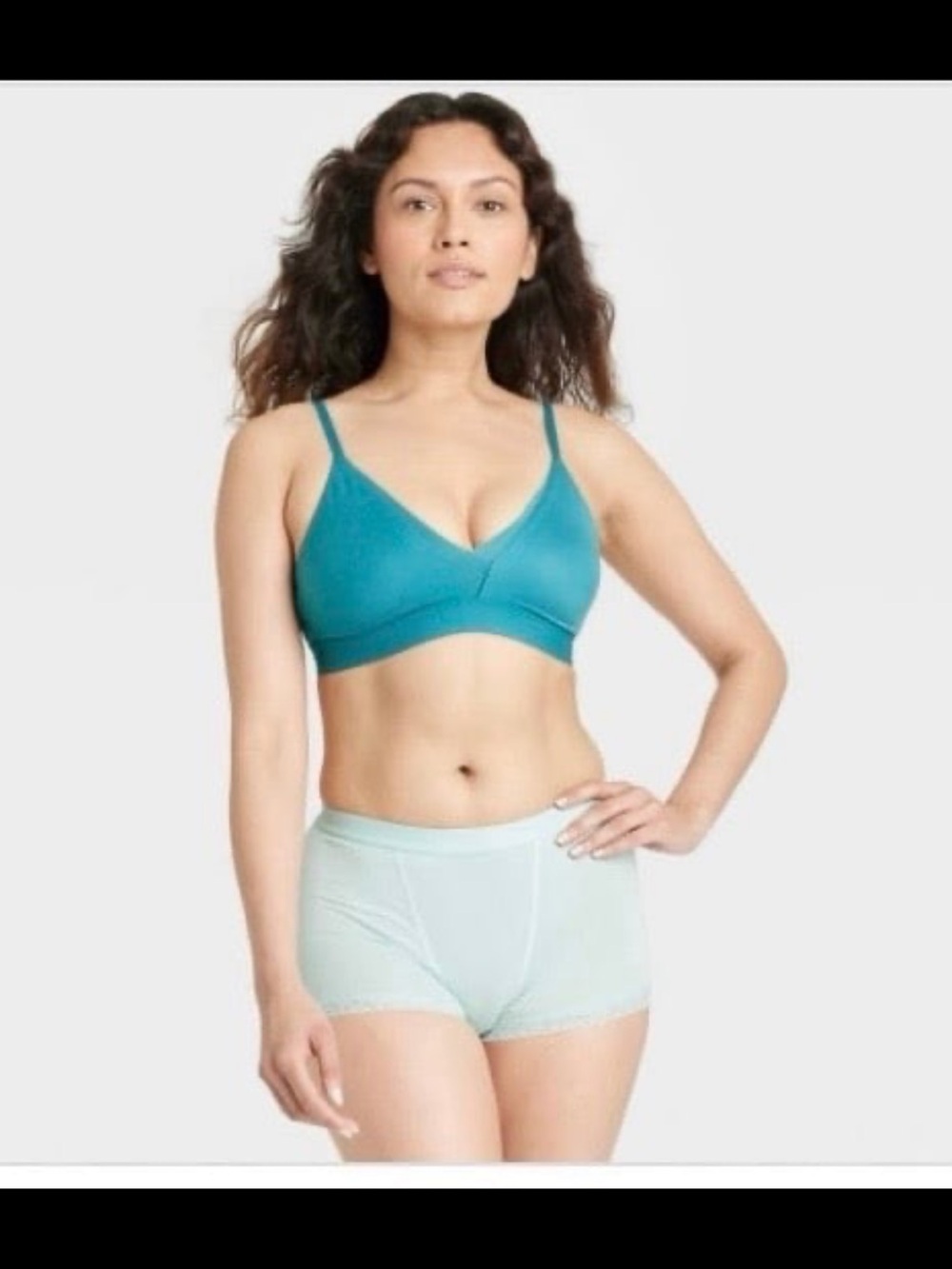 Women's Cotton and Lace Boy Shorts - Auden™ Green Size Medium new